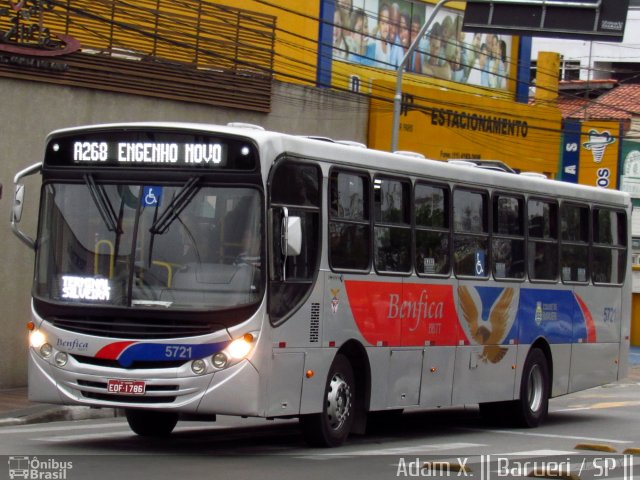 BBTT - Benfica Barueri Transporte e Turismo 5721 na cidade de Barueri, São Paulo, Brasil, por Adam Xavier Rodrigues Lima. ID da foto: 4533935.