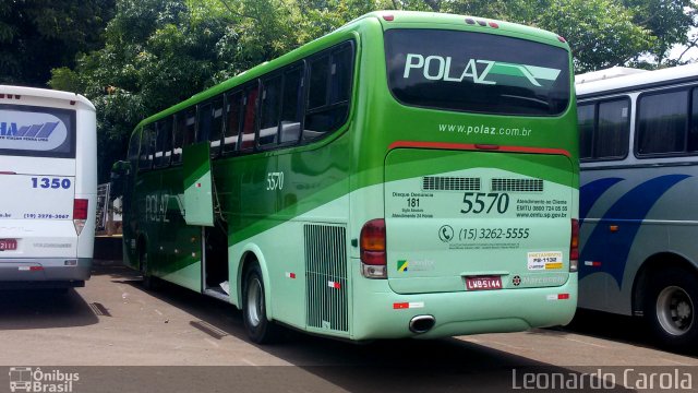 Polaztur Transporte e Turismo 5570 na cidade de Pirassununga, São Paulo, Brasil, por Leonardo Carola. Número da foto: #4538025.