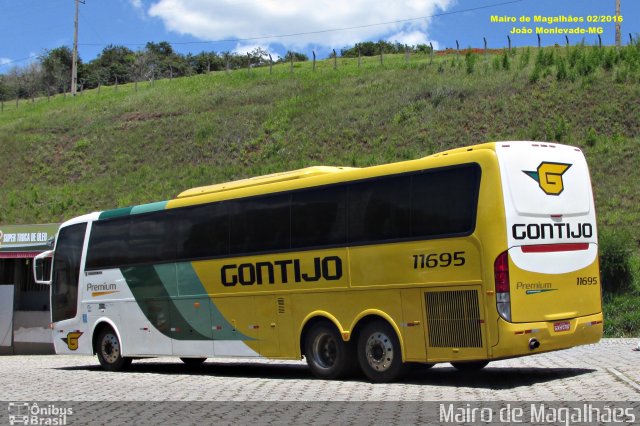 Empresa Gontijo de Transportes 11695 na cidade de João Monlevade, Minas Gerais, Brasil, por Mairo de Magalhães. ID da foto: 4539405.