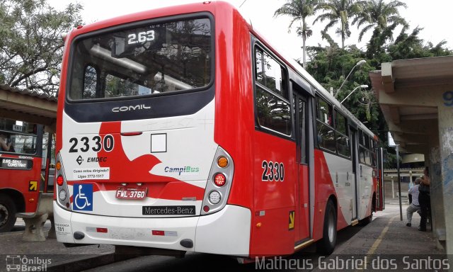 Expresso CampiBus 2330 na cidade de Campinas, São Paulo, Brasil, por Matheus Gabriel dos Santos. Número da foto: #4539618.