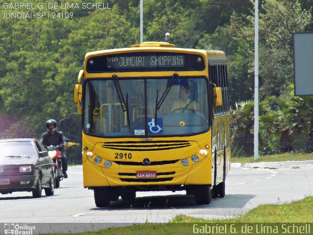 Viação Jundiaiense 2910 na cidade de Jundiaí, São Paulo, Brasil, por Gabriel Giacomin de Lima. Número da foto: #4501138.