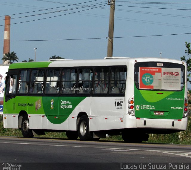 Viação Jacarandá de Campos 1 047 na cidade de Campos dos Goytacazes, Rio de Janeiro, Brasil, por Lucas de Souza Pereira. ID da foto: 4544049.