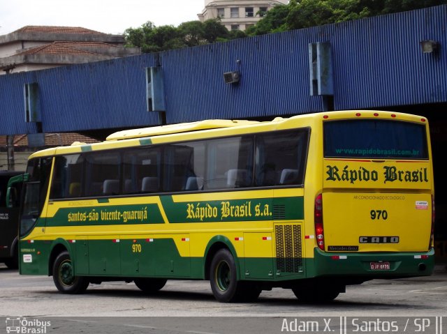 Viação Rápido Brasil 970 na cidade de Santos, São Paulo, Brasil, por Adam Xavier Rodrigues Lima. Número da foto: #4546759.