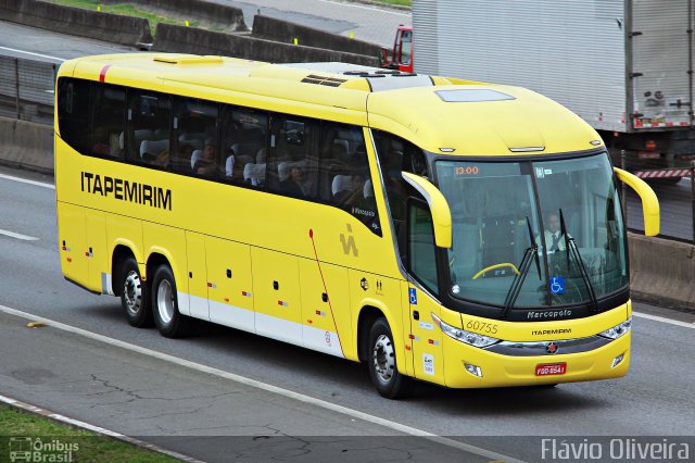 Viação Itapemirim 60755 na cidade de Resende, Rio de Janeiro, Brasil, por Flávio Oliveira. Número da foto: #4546431.