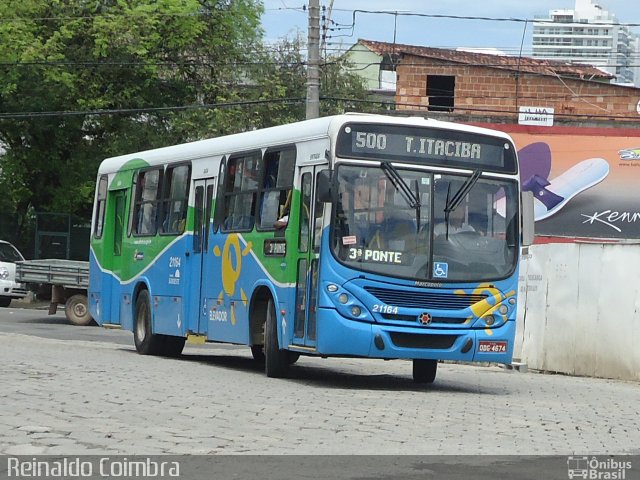 Santa Zita Transportes Coletivos 21164 na cidade de Vila Velha, Espírito Santo, Brasil, por Reinaldo Coimbra. ID da foto: 4550126.