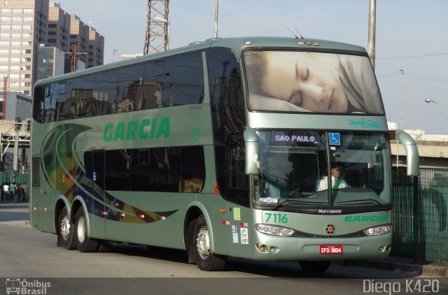 Viação Garcia 7116 na cidade de São Paulo, São Paulo, Brasil, por Diego K420 . ID da foto: 4549085.