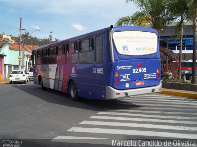 Empresa de Ônibus Pássaro Marron 92.905 na cidade de Aparecida, São Paulo, Brasil, por Marcelo Candido de Oliveira. Número da foto: #4553572.