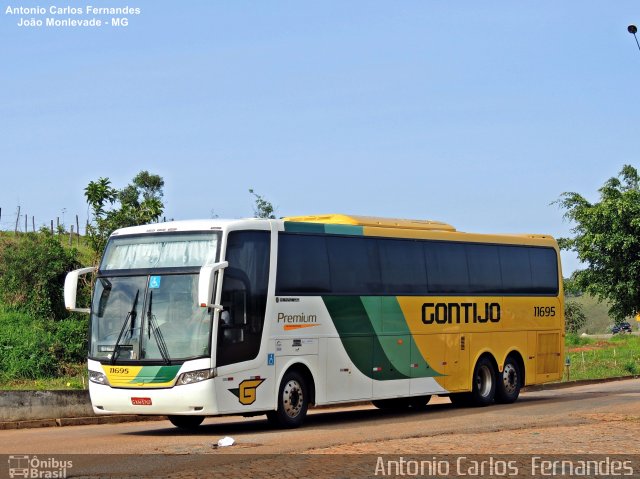 Empresa Gontijo de Transportes 11695 na cidade de João Monlevade, Minas Gerais, Brasil, por Antonio Carlos Fernandes. Número da foto: #4556534.