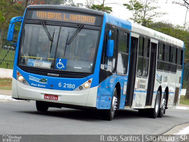 TUPI - Transportes Urbanos Piratininga 6 2180 na cidade de São Paulo, São Paulo, Brasil, por Rafael Santos. ID da foto: 4556558.