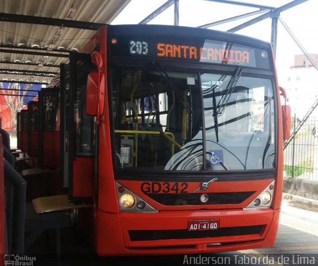 Viação Cidade Sorriso GD342 na cidade de Curitiba, Paraná, Brasil, por Anderson Taborda de Lima. ID da foto: 4555462.