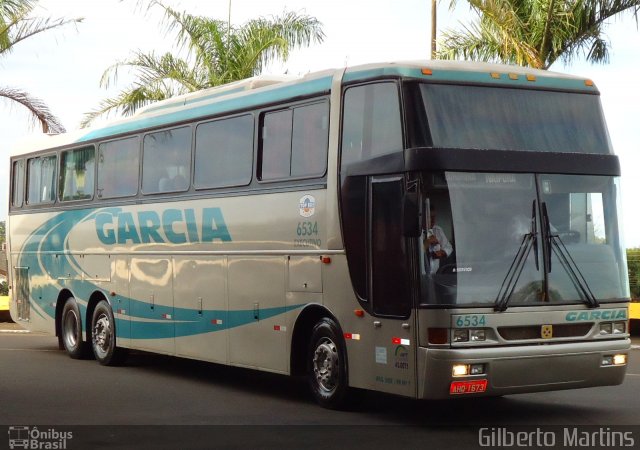 Viação Garcia 6534 na cidade de Londrina, Paraná, Brasil, por Gilberto Martins. ID da foto: 4557672.