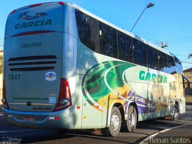 Viação Garcia 7847 na cidade de Ribeirão Preto, São Paulo, Brasil, por Renan Santos. Número da foto: #4557510.