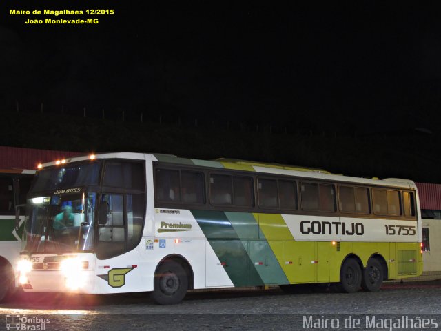 Empresa Gontijo de Transportes 15755 na cidade de João Monlevade, Minas Gerais, Brasil, por Mairo de Magalhães. ID da foto: 4558656.