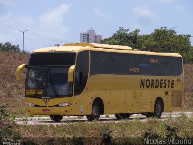 Viação Nordeste 1480 na cidade de Natal, Rio Grande do Norte, Brasil, por Nícolas Vitorino Lopes. ID da foto: 4560543.