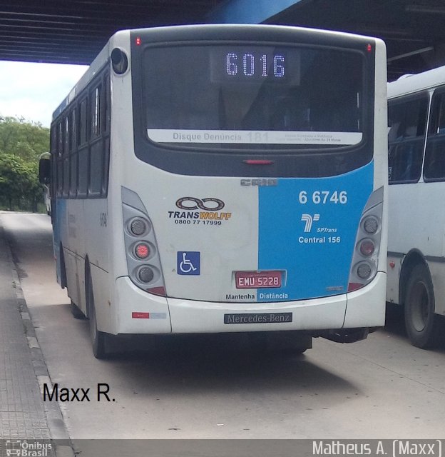 Transwolff Transportes e Turismo 6 6746 na cidade de São Paulo, São Paulo, Brasil, por Matheus Ariel. Número da foto: #4565125.