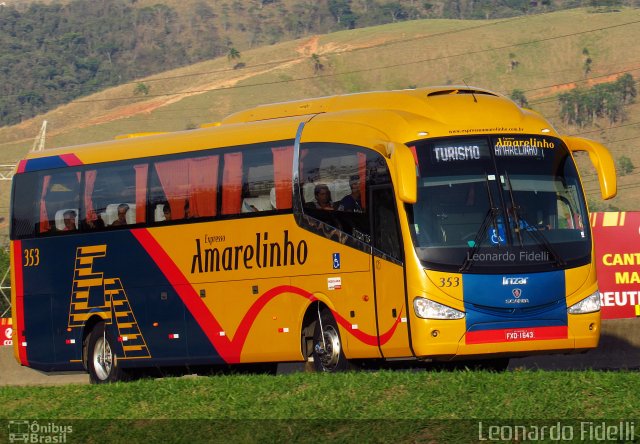 Expresso Amarelinho 353 na cidade de Roseira, São Paulo, Brasil, por Leonardo Fidelli. Número da foto: #4564100.