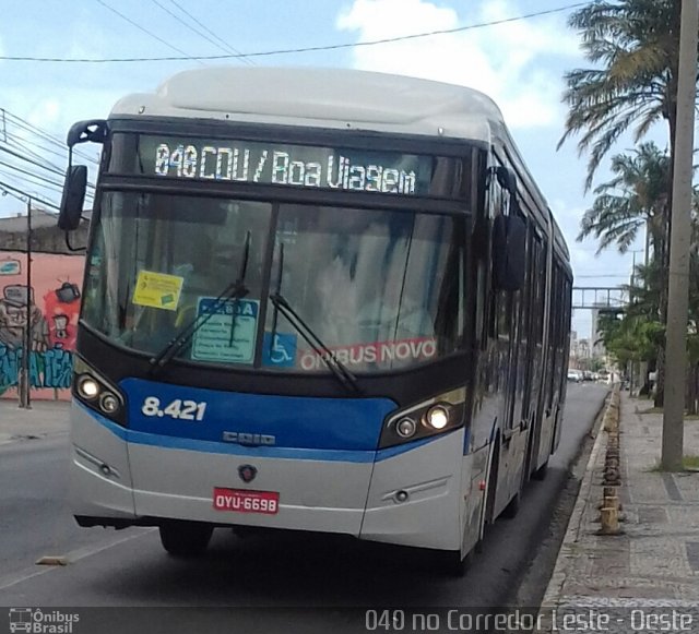 CRT - Cidade do Recife Transportes 8.421 na cidade de Recife, Pernambuco, Brasil, por Daniel  Julio. ID da foto: 4502775.