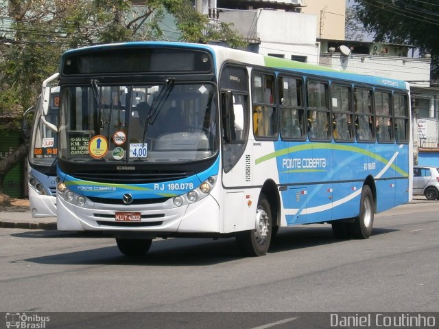 Viação Ponte Coberta RJ 190.078 na cidade de Rio de Janeiro, Rio de Janeiro, Brasil, por Daniel Lima Coutinho. Número da foto: #4503209.