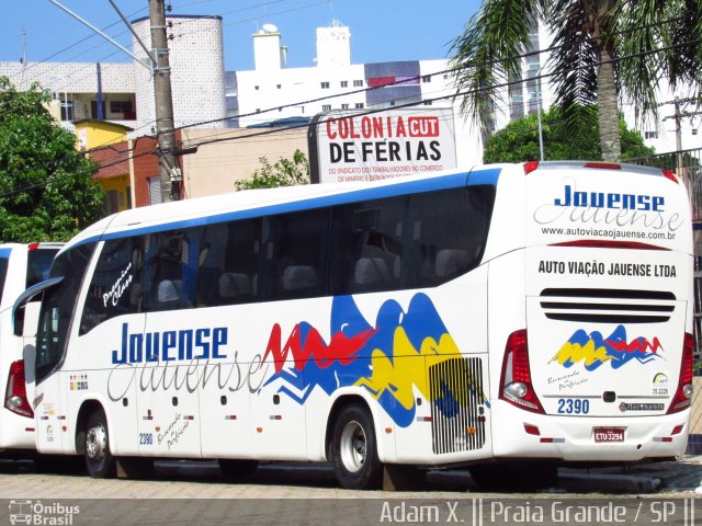 Auto Viação Jauense 2390 na cidade de Praia Grande, São Paulo, Brasil, por Adam Xavier Rodrigues Lima. Número da foto: #4571669.