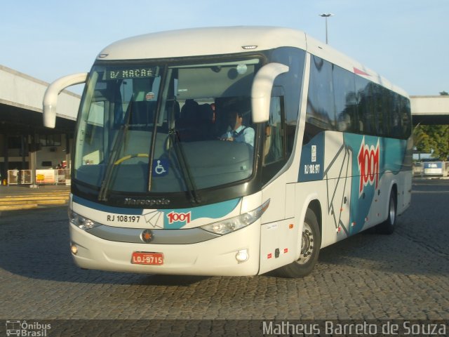 Auto Viação 1001 RJ 108.197 na cidade de Campos dos Goytacazes, Rio de Janeiro, Brasil, por Matheus Barreto de Souza. ID da foto: 4506081.