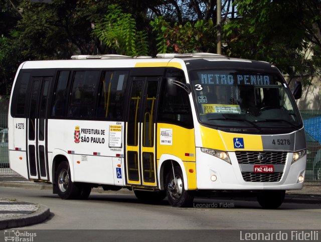 Allibus Transportes 4 5278 na cidade de São Paulo, São Paulo, Brasil, por Leonardo Fidelli. Número da foto: #4505538.