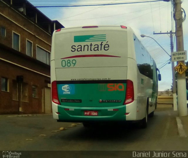 Santa Fé Transportes 089 na cidade de Itabirito, Minas Gerais, Brasil, por Daniel Junior Sena. Número da foto: #4504728.