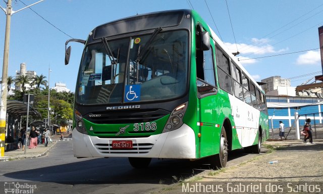 VB Transportes e Turismo 3166 na cidade de Campinas, São Paulo, Brasil, por Matheus Gabriel dos Santos. Número da foto: #4506750.