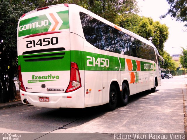 Empresa Gontijo de Transportes 21450 na cidade de São Paulo, São Paulo, Brasil, por Felipe Vitor Paixão Vieira. ID da foto: 4508263.