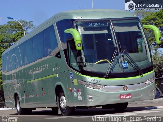 Viação Garcia 7687 na cidade de Maringá, Paraná, Brasil, por Victor Hugo Guedes Pereira. Número da foto: #4510896.