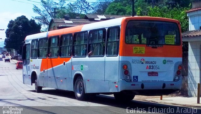 Linave Transportes A03054 na cidade de Nova Iguaçu, Rio de Janeiro, Brasil, por Carlos Eduardo Araújo dos Santos. ID da foto: 4509920.