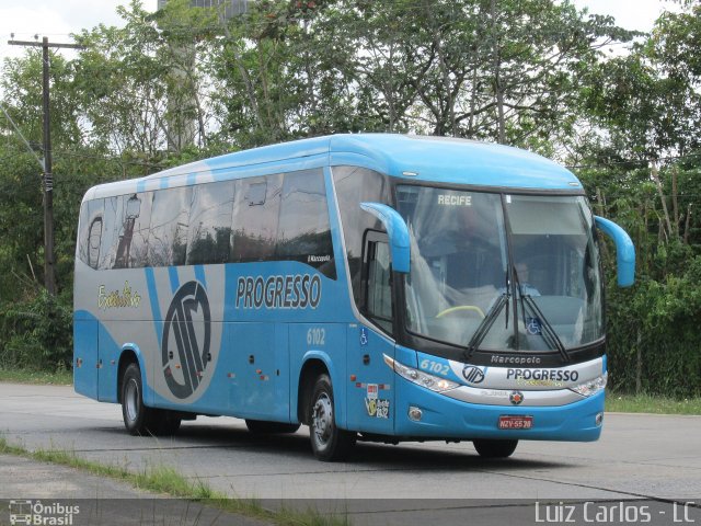 Auto Viação Progresso 6102 na cidade de Recife, Pernambuco, Brasil, por Luiz Carlos de Santana. ID da foto: 4512694.