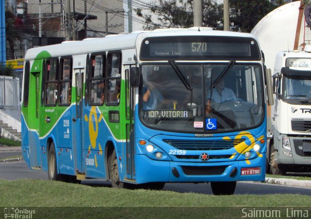 Nova Transporte 22159 na cidade de Vitória, Espírito Santo, Brasil, por Saimom  Lima. ID da foto: 4514638.