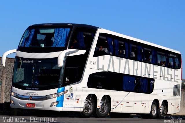 Auto Viação Catarinense 3540 na cidade de São Paulo, São Paulo, Brasil, por Matheus Henrique. ID da foto: 4517079.