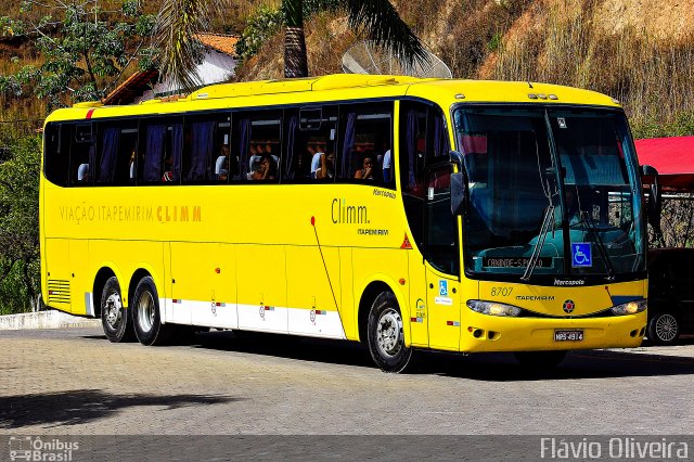 Viação Itapemirim 8707 na cidade de Paraíba do Sul, Rio de Janeiro, Brasil, por Flávio Oliveira. ID da foto: 4574014.