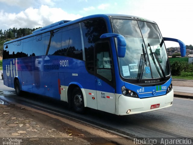 UTIL - União Transporte Interestadual de Luxo 9001 na cidade de Conselheiro Lafaiete, Minas Gerais, Brasil, por Rodrigo  Aparecido. Número da foto: #4574116.