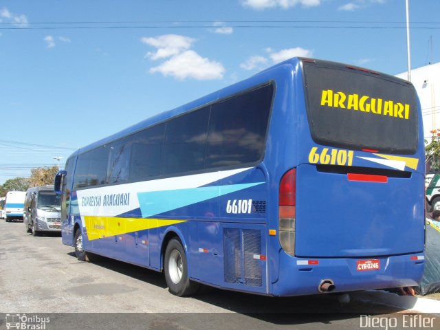 Expresso Araguari 66101 na cidade de Trindade, Goiás, Brasil, por Diego Eifler. ID da foto: 4573988.