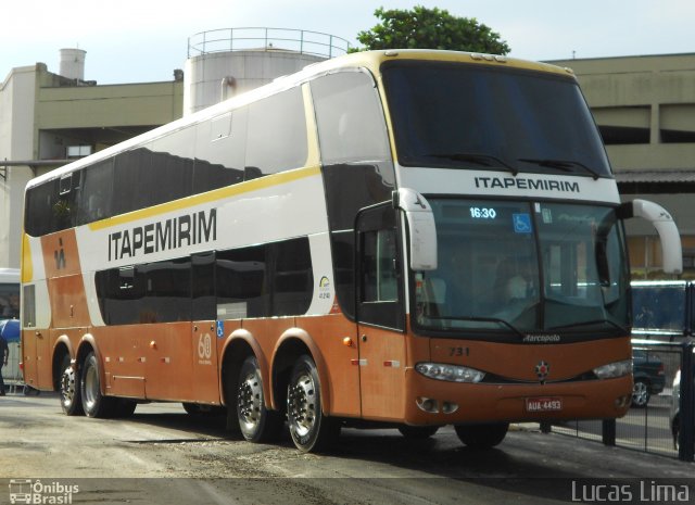 Viação Itapemirim 731 na cidade de Rio de Janeiro, Rio de Janeiro, Brasil, por Lucas Lima. Número da foto: #4596831.