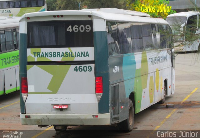 Transbrasiliana Transportes e Turismo 4609 na cidade de Goiânia, Goiás, Brasil, por Carlos Júnior. ID da foto: 4596435.