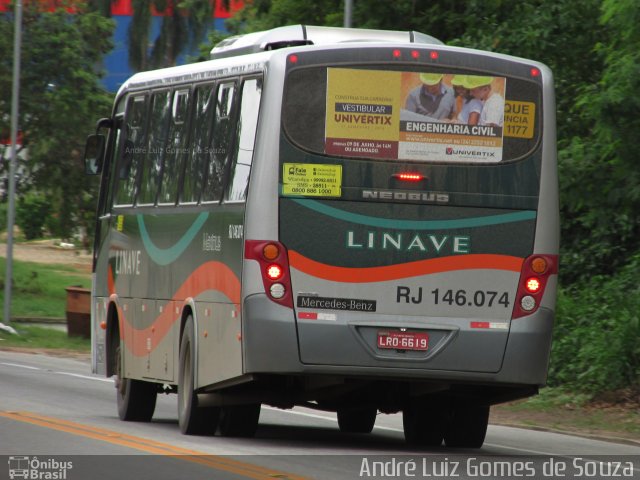 Linave Transportes RJ 146.074 na cidade de Paraíba do Sul, Rio de Janeiro, Brasil, por André Luiz Gomes de Souza. Número da foto: #4601247.