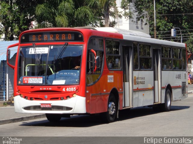 Express Transportes Urbanos Ltda 4 4085 na cidade de São Paulo, São Paulo, Brasil, por Felipe Gonzales. ID da foto: 4603633.