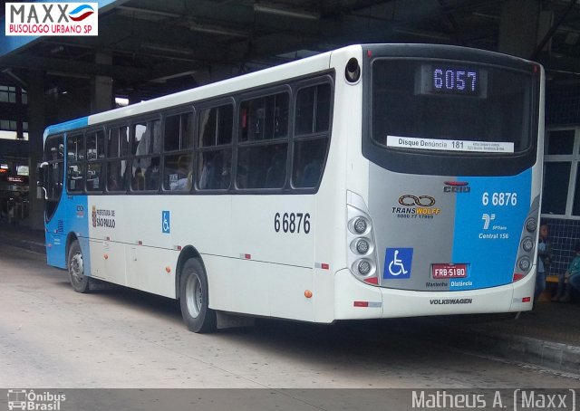 Transwolff Transportes e Turismo 6 6876 na cidade de São Paulo, São Paulo, Brasil, por Matheus Ariel. Número da foto: #4603026.