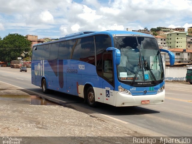 UTIL - União Transporte Interestadual de Luxo 9003 na cidade de Conselheiro Lafaiete, Minas Gerais, Brasil, por Rodrigo  Aparecido. Número da foto: #4603108.