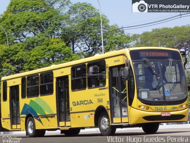 Viação Garcia 7645 na cidade de Maringá, Paraná, Brasil, por Victor Hugo Guedes Pereira. ID da foto: 4605106.