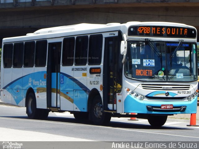 Auto Viação Vera Cruz - Belford Roxo RJ 112.261 na cidade de Rio de Janeiro, Rio de Janeiro, Brasil, por André Luiz Gomes de Souza. ID da foto: 4605847.