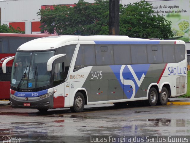 Viação São Luiz 3475 na cidade de Goiânia, Goiás, Brasil, por Lucas Ferreira dos Santos Gomes. ID da foto: 4607968.