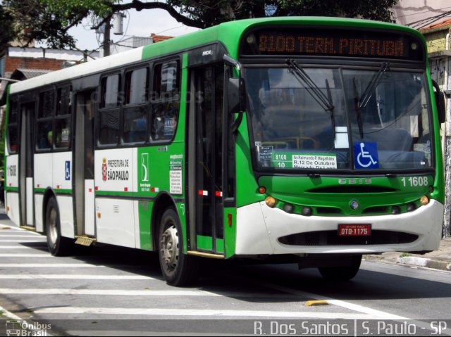 Viação Santa Brígida 1 1608 na cidade de São Paulo, São Paulo, Brasil, por Rafael Santos. ID da foto: 4608564.