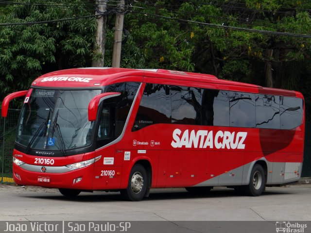 Viação Santa Cruz 210160 na cidade de São Paulo, São Paulo, Brasil, por João Victor. ID da foto: 4607626.