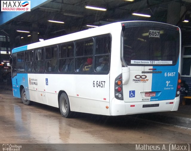 Transwolff Transportes e Turismo 6 6457 na cidade de São Paulo, São Paulo, Brasil, por Matheus Ariel. Número da foto: #4609447.