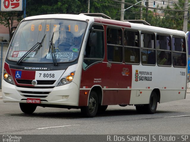 Transwolff Transportes e Turismo 7 8058 na cidade de São Paulo, São Paulo, Brasil, por Rafael Santos. Número da foto: #4611548.