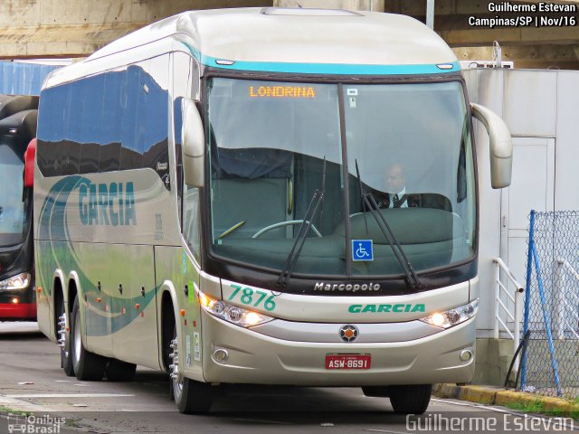 Viação Garcia 7876 na cidade de Campinas, São Paulo, Brasil, por Guilherme Estevan. ID da foto: 4611235.